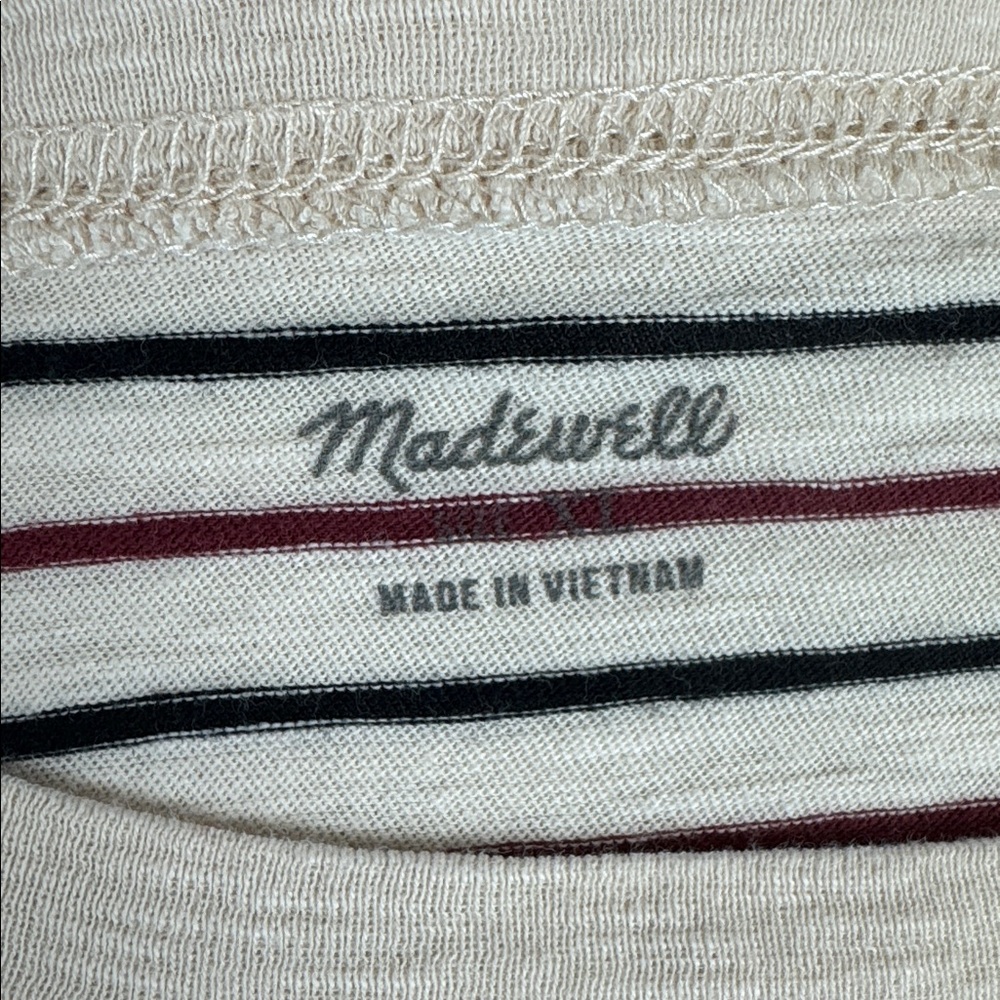 Madewell Striped Pocket Tee, Sz XL - Picture 7 of 9